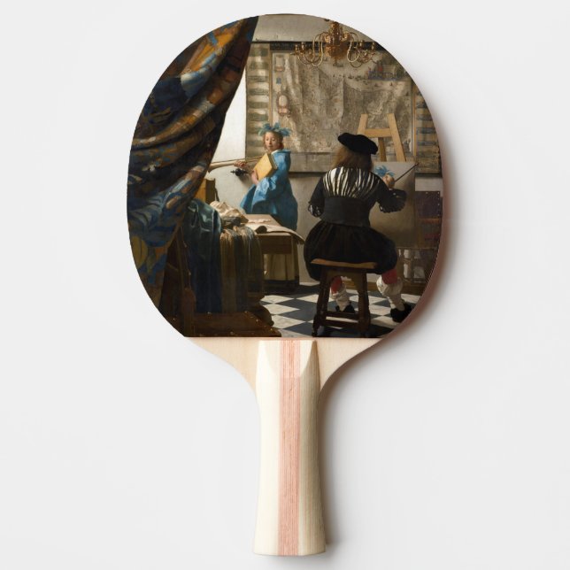 Johannes Vermeer - The Allegory of Painting Ping Pong Paddle (Front)