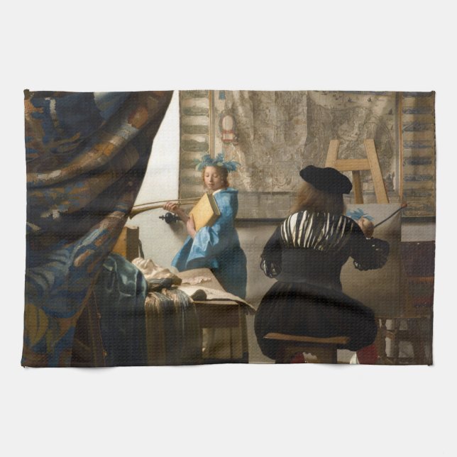 Johannes Vermeer - The Allegory of Painting Tea Towel (Horizontal)