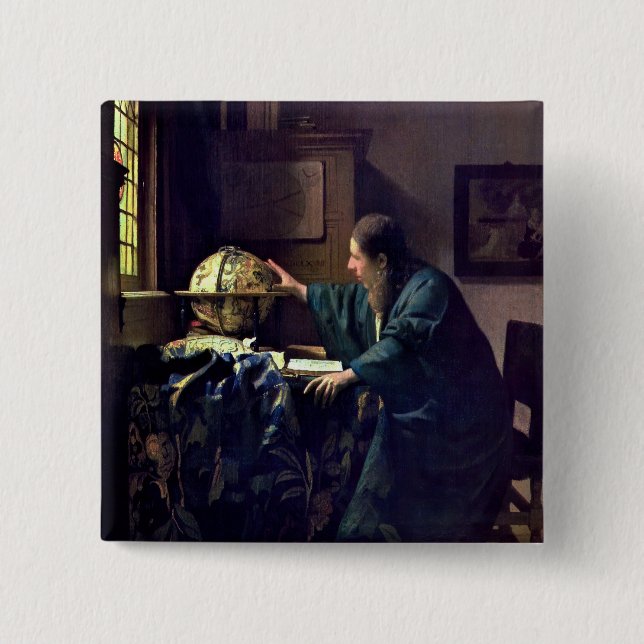 Johannes Vermeer - The Astronomer 15 Cm Square Badge (Front)
