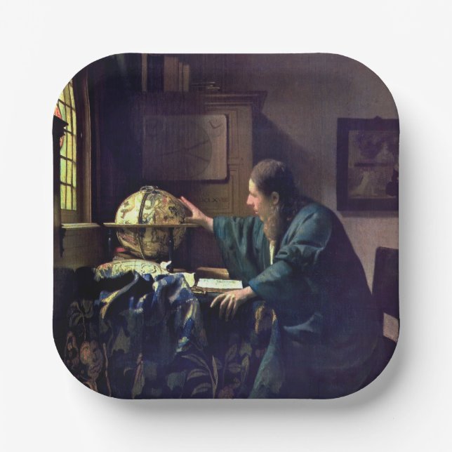 Johannes Vermeer - The Astronomer Paper Plate (Front)