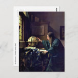 Johannes Vermeer - The Astronomer Postcard<br><div class="desc">The Astronomer - Johannes Vermeer,  1668</div>