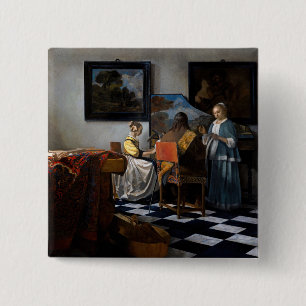 Johannes Vermeer - The Concert 15 Cm Square Badge