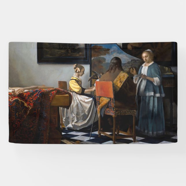 Johannes Vermeer - The Concert Banner (Horizontal)