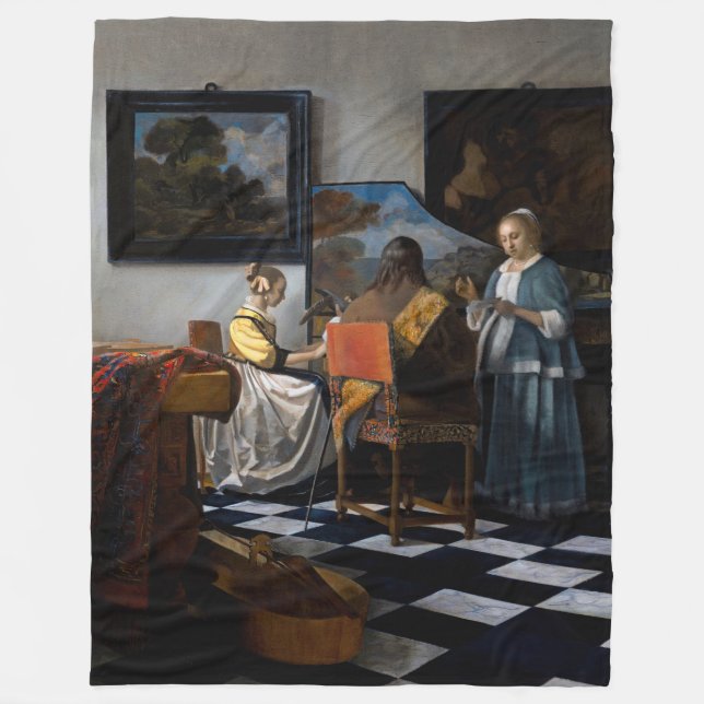 Johannes Vermeer - The Concert Fleece Blanket (Front)
