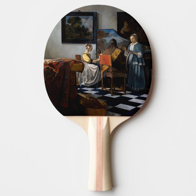 Johannes Vermeer - The Concert Ping Pong Paddle (Front)