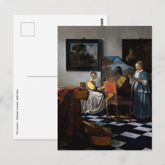 Johannes Vermeer - The Concert Postcard (Front/Back)