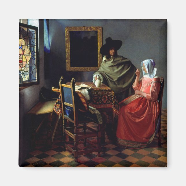 Johannes Vermeer - The Glass of Wine Magnet (Front)