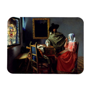 Johannes Vermeer - The Glass of Wine Magnet