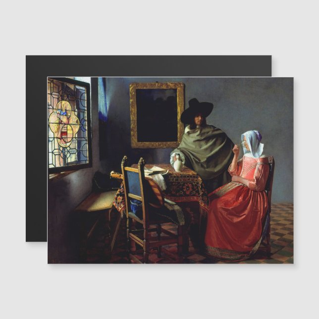 Johannes Vermeer - The Glass of Wine Magnetic Card (Front/Back)