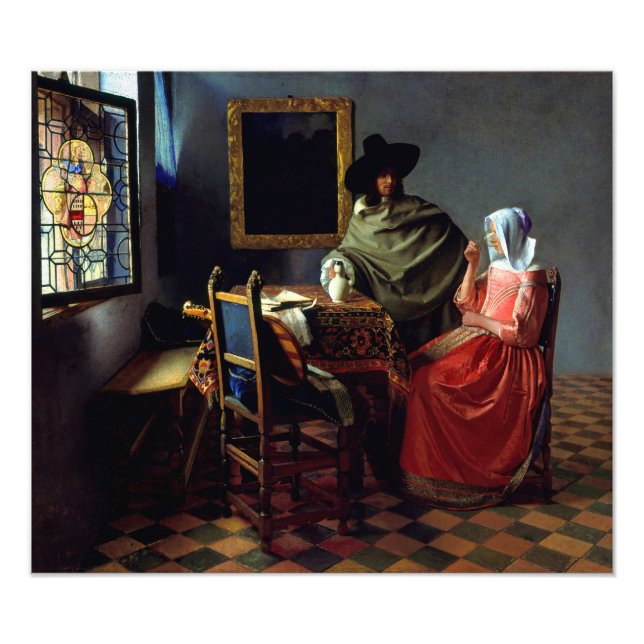 Johannes Vermeer - The Glass of Wine Photo Print (Front)