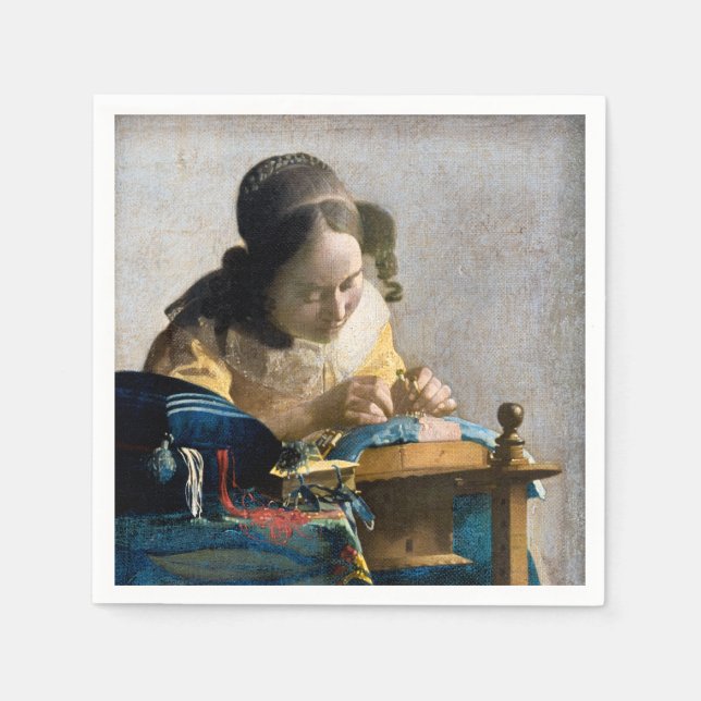 Johannes Vermeer - The Lacemaker Napkin (Front)