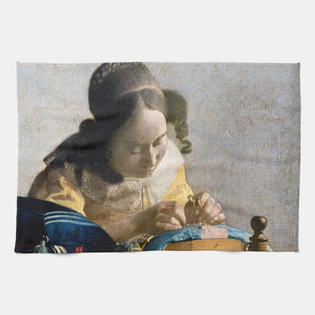 Johannes Vermeer - The Lacemaker Tea Towel (Horizontal)