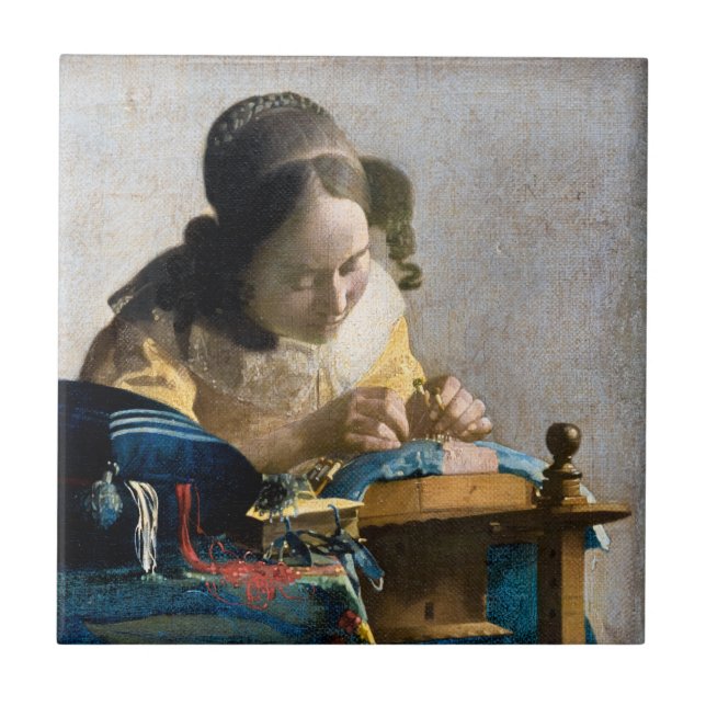 Johannes Vermeer - The Lacemaker Tile (Front)