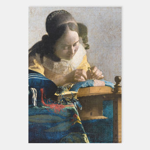 Johannes Vermeer - The Lacemaker Wrapping Paper Sheet