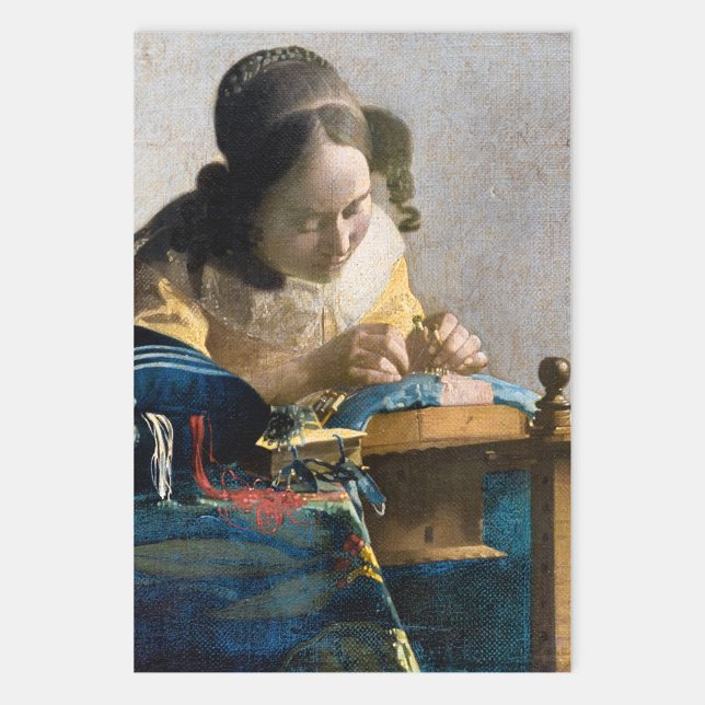Johannes Vermeer - The Lacemaker Wrapping Paper Sheet (Creator Uploaded)