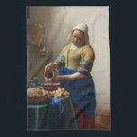 JOHANNES VERMEER - The milkmaid 1658 Tea Towel<br><div class="desc">JOHANNES VERMEER - The milkmaid 1658.
Oil on canvas.</div>