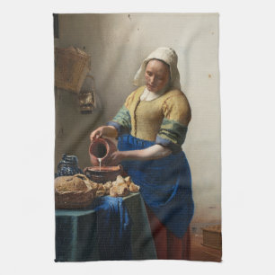 JOHANNES VERMEER - The milkmaid 1658 Tea Towel