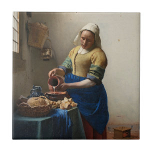 JOHANNES VERMEER - The milkmaid 1658 Tile