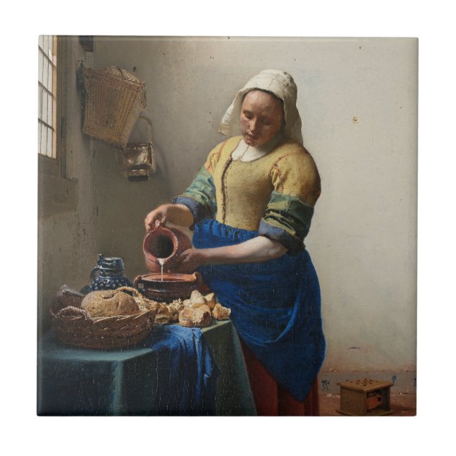 JOHANNES VERMEER - The milkmaid 1658 Tile (Front)