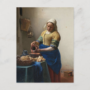 Johannes Vermeer - The Milkmaid Painting Postcard