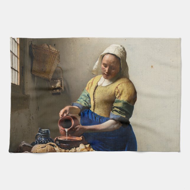 Johannes Vermeer - The Milkmaid Tea Towel (Horizontal)