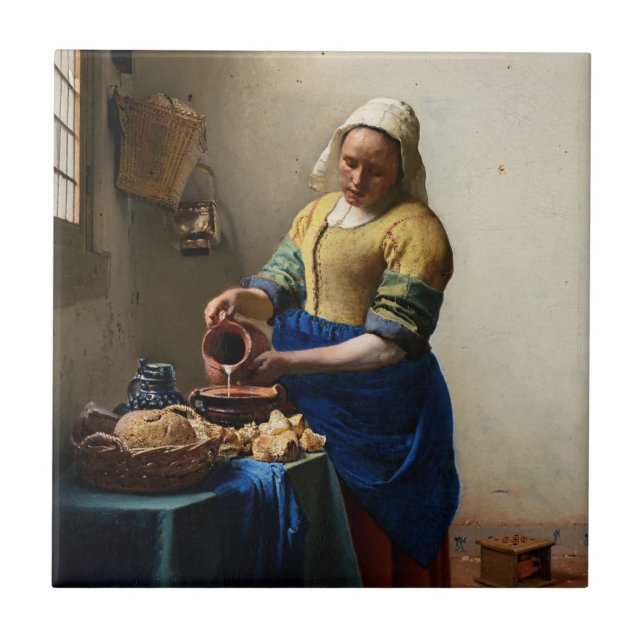 Johannes Vermeer - The Milkmaid Tile (Front)