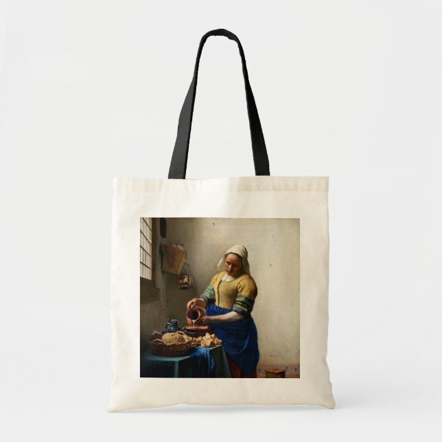Johannes Vermeer - The Milkmaid Tote Bag (Front)