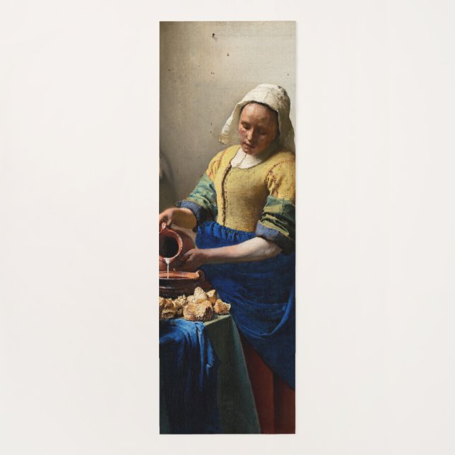 Johannes Vermeer - The Milkmaid Yoga Mat (Back)