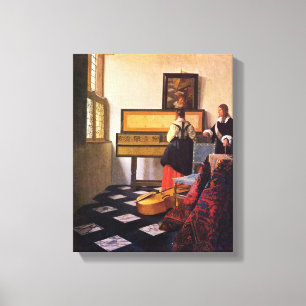 Johannes Vermeer - The music lesson Canvas Print