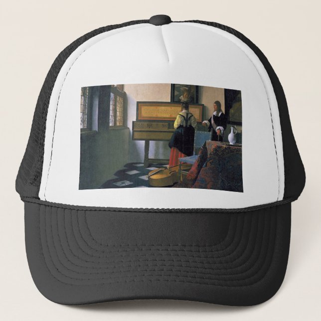 Johannes Vermeer - The Music Lesson Trucker Hat (Front)