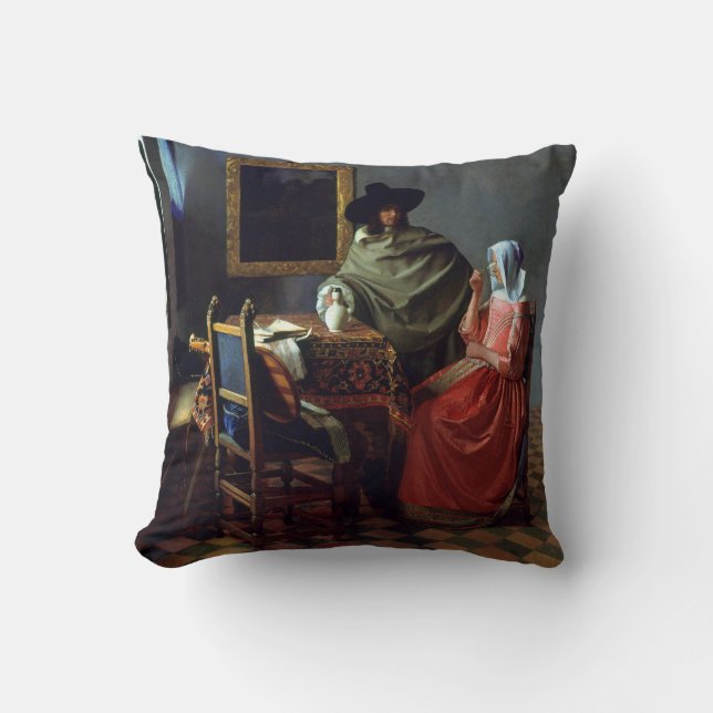 Johannes Vermeer The Wine Glass Cushion (Front)