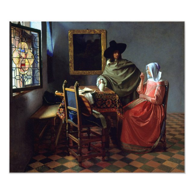 Johannes Vermeer The Wine Glass Photo Print (Front)