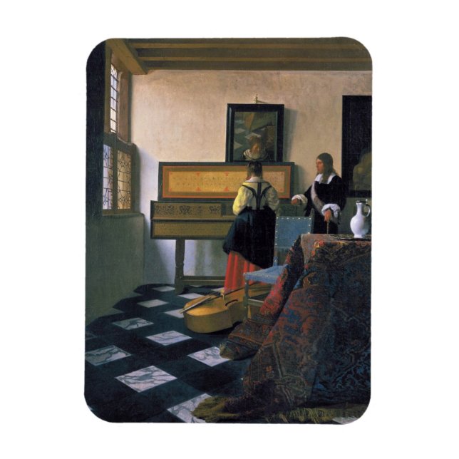 Johannes Vermeer, van Delft, The Music Lesson Magnet (Vertical)