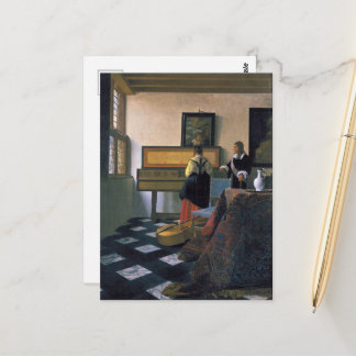 Johannes Vermeer, van Delft, The Music Lesson Postcard