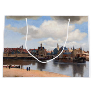 Johannes Vermeer - View of Delft Large Gift Bag