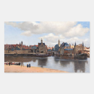 Johannes Vermeer - View of Delft Rectangular Sticker