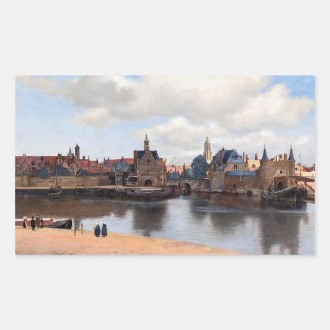 Johannes Vermeer - View of Delft Rectangular Sticker (Front)