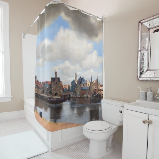 Johannes Vermeer - View of Delft Shower Curtain (In Situ)