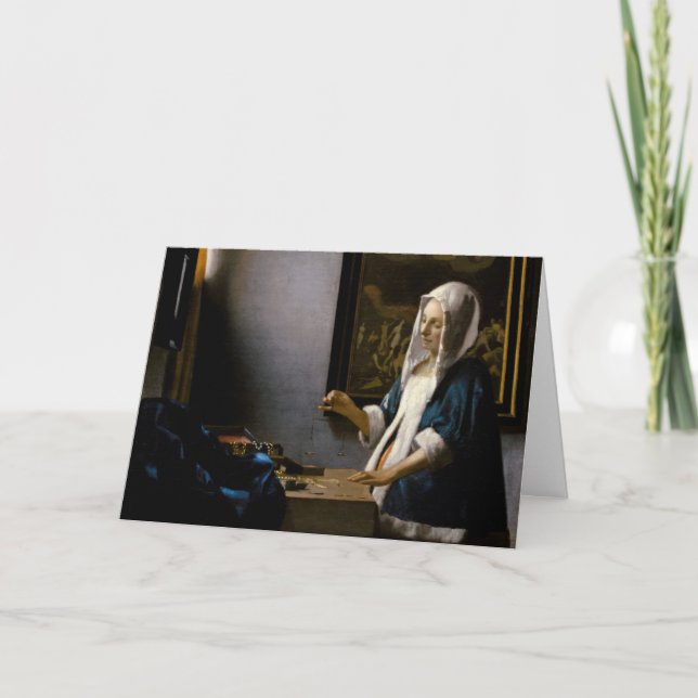 Johannes Vermeer - Woman Holding a Balance Card (Front)