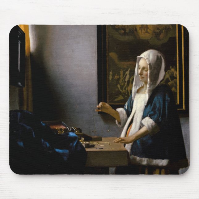 Johannes Vermeer - Woman Holding a Balance Mouse Mat (Front)