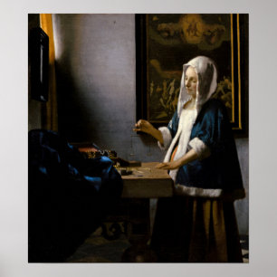 Johannes Vermeer - Woman Holding a Balance Poster