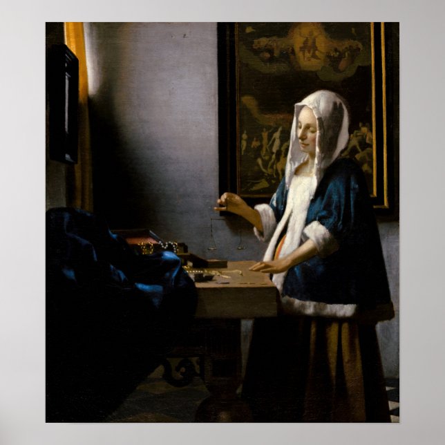 Johannes Vermeer - Woman Holding a Balance Poster (Front)