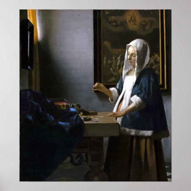Johannes Vermeer Woman Holding a Balance Poster (Front)
