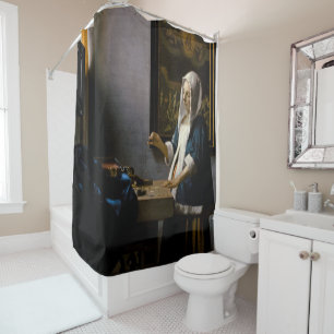 Johannes Vermeer - Woman Holding a Balance Shower Curtain
