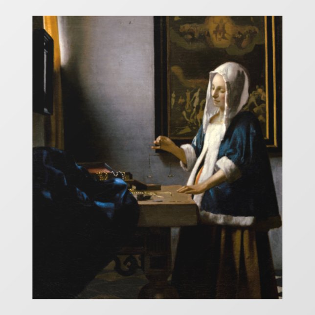 Johannes Vermeer - Woman Holding a Balance Window Cling (Sheet)