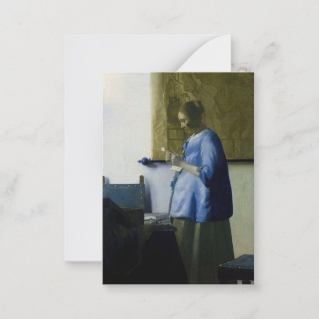 Johannes Vermeer - Woman in Blue Reading a Letter Card (Front)