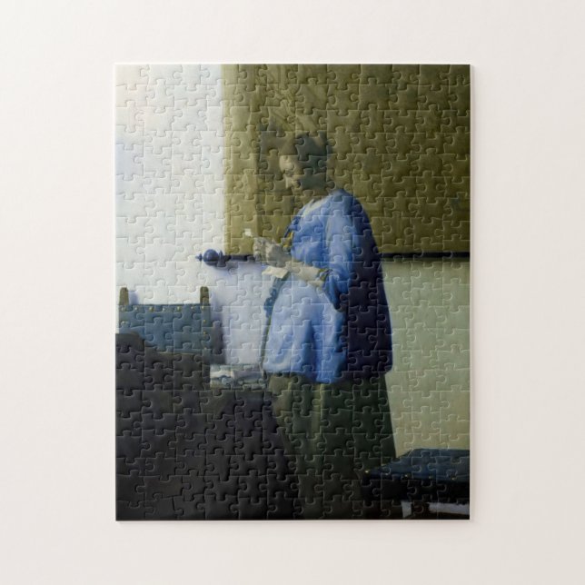 Johannes Vermeer - Woman in Blue Reading a Letter Jigsaw Puzzle (Vertical)