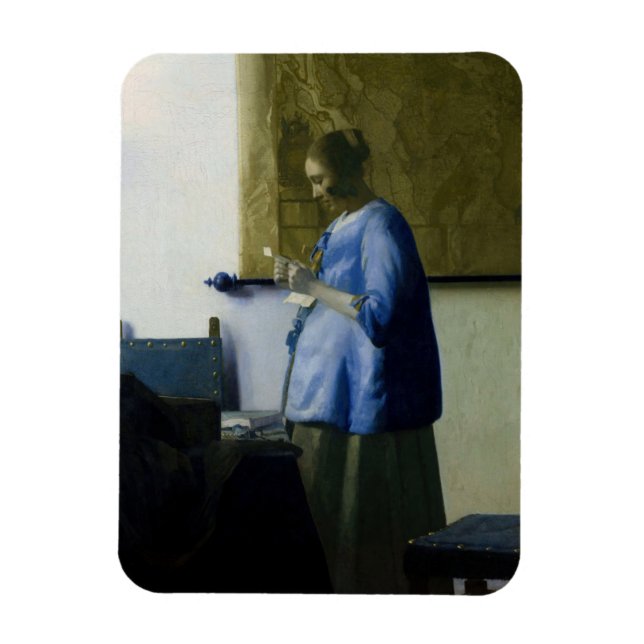 Johannes Vermeer - Woman in Blue Reading a Letter Magnet (Vertical)