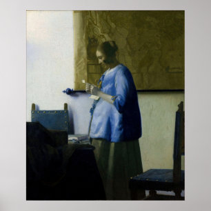 Johannes Vermeer - Woman in Blue Reading a Letter Poster