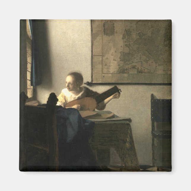 Johannes Vermeer Woman with a Lute Magnet (Front)